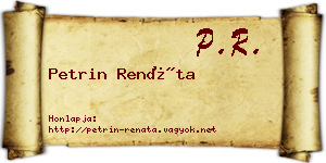 Petrin Renáta névjegykártya